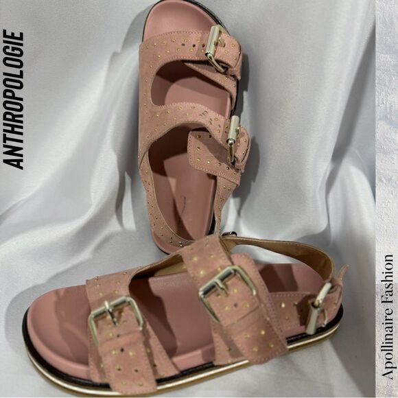 ANTHROPOLOGIE PILCRO STUDDED SLINGBACK SANDALS IN PINK NEW SIZE 40 - Picture 6 of 7
